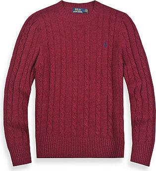 Ralph Lauren Pure Wool-Cashmere Knitted Sweater – Maroon