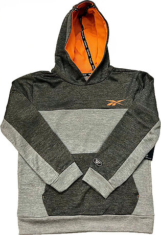 Reebok Boys Color Block Pull Over Hoodie – Charcoal