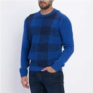 Lee Cooper Wool blend sweater with checkered pattern