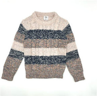 ZARA Kids Striped Wool Sweater – PINK