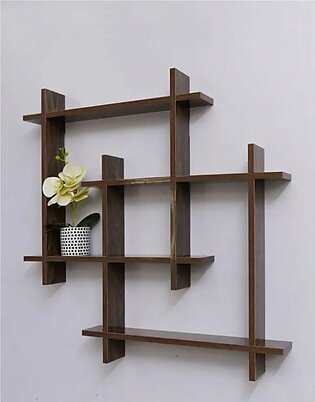 Brown Dual Intersecting Wall Shelve
