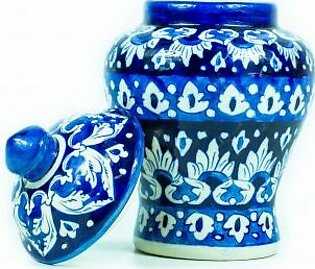 Blue Pottery Cookie Jar (Large)  2