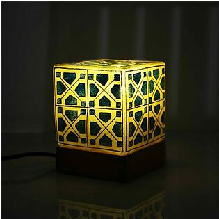 Camel Skin Lamp – Square- Yellow and Blue