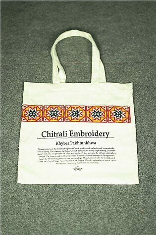 Embroidered Tote Bag – Chitral Embroidery (Yellow)