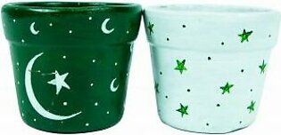 Hand-Painted Plant Pots – Pair (Flag Theme)