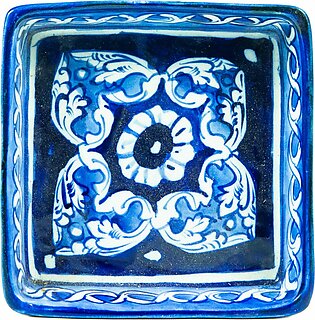 Blue Pottery Tray – Square Shape 3