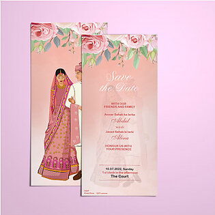 Wedding Card- Digital Printed Rose
