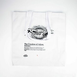 Screen Printed Tote Bag – Adam Creation White