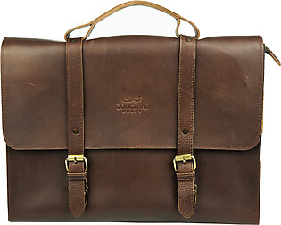 Leather Office Bag- Brown
