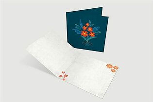 Digital Printed Cards – Red Flower Blue Base