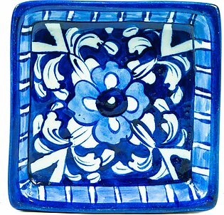 Blue Pottery Tray – Square Shape 2