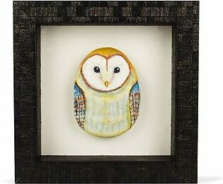 Hand-Painted Stone – Owl