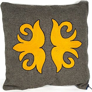 Cushion Cover Grey & Yellow