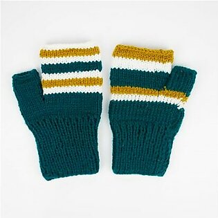 Knitted Muffler With A Pair of Gloves- Green