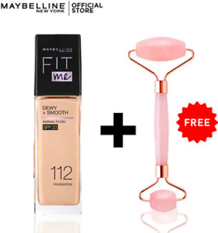 Maybelline NY Fit Me Dewy + Smooth Liquid Foundation – 30ml + Free Jade Roller