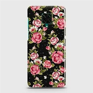 Xiaomi Redmi Note 9 Pro Cover – Trendy Pink Rose Vintage Flowers Printed Hard Case with Life Time Colors Guarantee b64