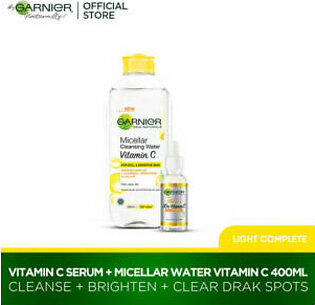 Garnier Vitamin C Serum + Garnier Micellar Vitamin C Cleansing Water 400ml