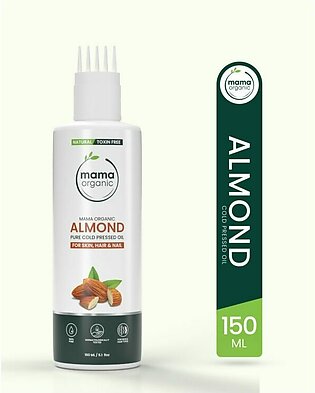 Mama Organic Sweet Almond Oil For Face | For Skin | For Hair | For Girl & Women | Natural & Toxin-Free – 150ml