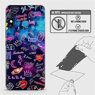 Tecno Camon 12 Back Skin – Design 1 – Neon Galaxy Skin Wrap Back Sticker