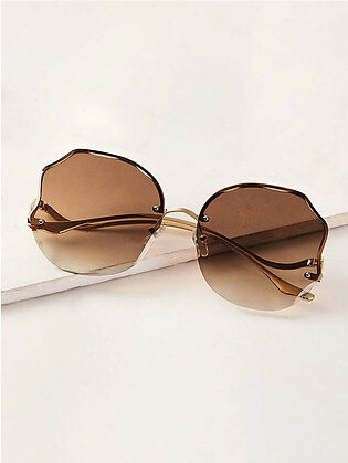 Shein Simple Rimless Fashion Glasses - Brown