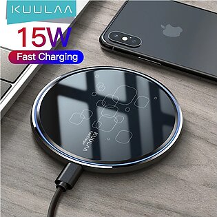KUULAA 15W Qi Fast Wireless Charger - Black