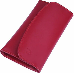 Jild Women Essential Everyday Leather Clutch Wallet - Red