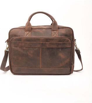 Jild Everyday Companion Leather Laptop Bag Vintage - Dark Brown