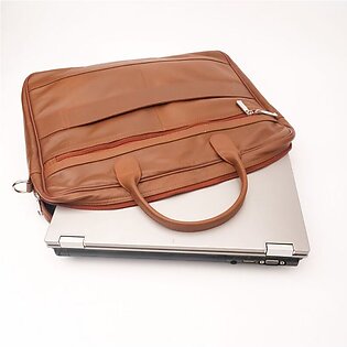 Jild Executive Leather Laptop Bag - Tan