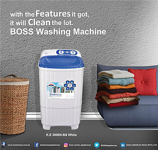 Boss KE-3000-N-15-BS Single Tub Washing Machine - White