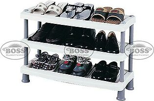 Boss B-609-O Full Plastic 3 Shelves Open Shoes Rack