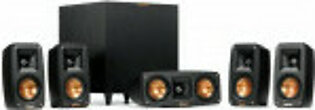 Klipsch Reference Theater Pack 5.1 Channel Surround Sound System, Wireless High Fidelity Subwoofer, Wall Mountable Design