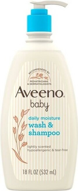 Newborn Gift Set Combo of Moisturizer Body Lotion & Baby Gentle Wash & Shampoo with Natural Oat Extract 18 Fl Oz (532 ml)
