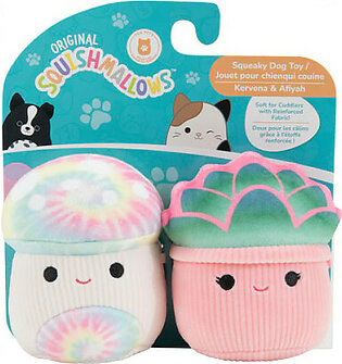 Squishmallows Squeaky Plush 2-Pack Plants (Kervena & Afiyah) Dog Toy