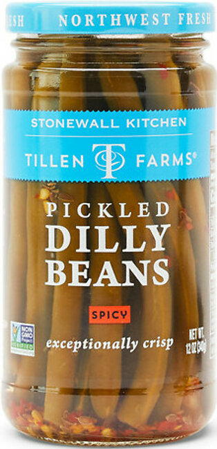 Stonewall Kitchen Tillen Farms Spicy & Hot Pickled Dilly beans, 12 Oz.