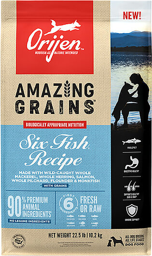 Orijen Amazing Grains Six Fish Dry Dog Food, 22.5 lbs