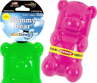 RuffDawg Rubber Gummy Bear Crunch Retrieving Dog Toy