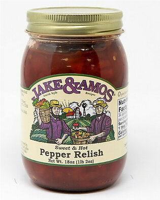 Jake and Amos Sweet and Hot Pepper Relish, 18oz