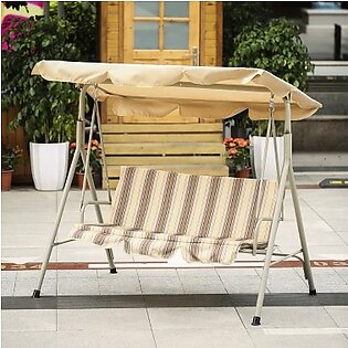 3 Personne Seater Patio Canopy Swing Glider Hamac Outdoor Porch Swing Chair Backyard Furniture Cadre en métal W / ajustable auvent