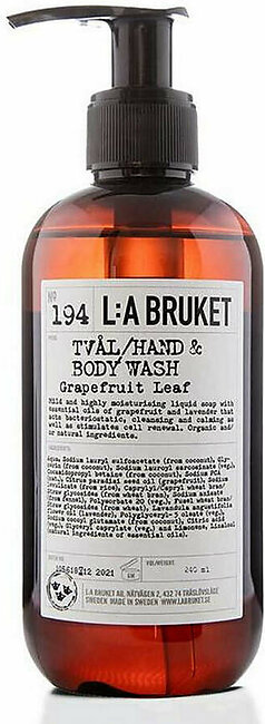 L:A Bruket No. 194 Grapefruit Leaf Hand & Body Wash, 250ml