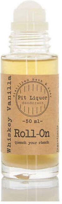 Pit Liquor Whiskey Vanilla Deodorant - 50ml Men's Roll-On Deodorant Travel Size 50ml