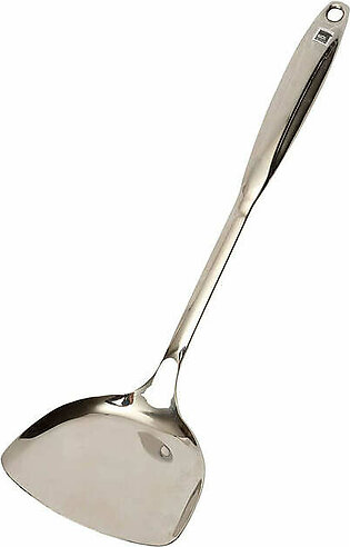 School of Wok Spatula | High Quality Stainless Steel | Hanging Loop | Dishwasher Safe | Use with Carbon Steel Uncoated Woks