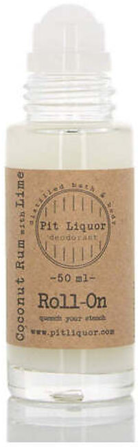 Pit Liquor Coconut Rum with Lime - 50ml Roller Deodorant Men's Roll-On Deodorant Travel Size 50ml bottle