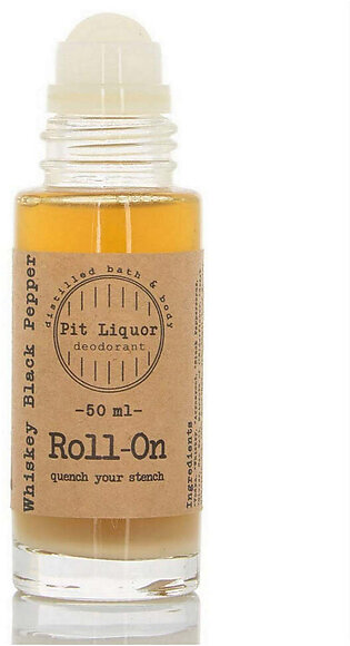 Pit Liquor Whiskey Black Pepper Deodorant - 50ml Roller Men's Roll-On Deodorant Travel Size 50ml