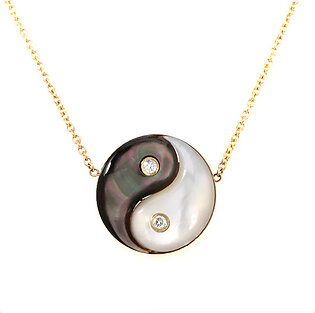 YIN YANG NECKLACE - DARK MOTHER OF PEARL & WHITE MOTHER OF PEARL