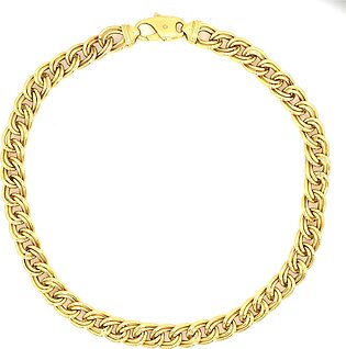 14k yellow gold double link chain necklace
