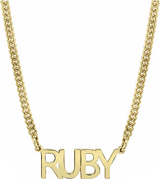 MINI CUBAN LINK PERSONALIZED BLOCK NAMEPLATE NECKLACE