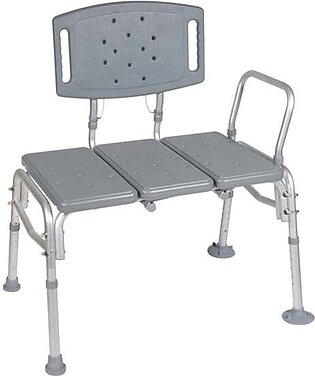 Drive Medical 12025KD-1 Heavy Duty Bariatric Plastic Seat Transfer Bench- Gray