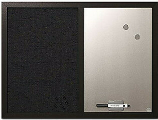 Bi-silque Dry-erase Combination Board - 18" Height X 24" Width - Felt Surface - Black Medium Density Fiber [mdf] Frame (mx04433168)