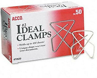 Acco Ideal Butterfly Clamp - Small - 50 / Box - Silver (ACC72620)