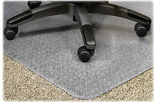 Lorell Plushmat Chair Mat - 60" Length X 46" Width X 0.13" Thickness Overall - Clear (LLR25754)